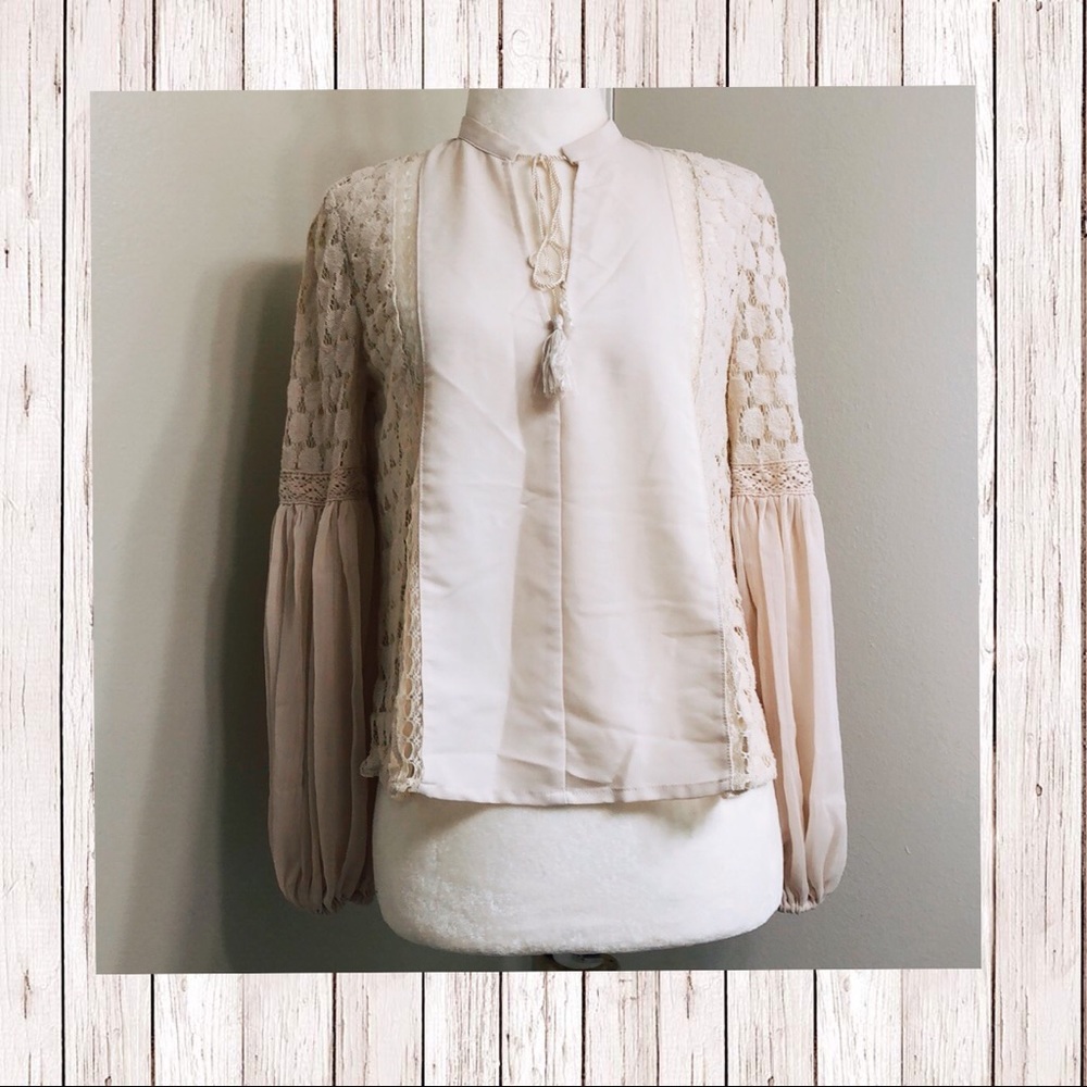 Ecote Urban Outfitter Sheer Long sleeve Top Sz XS
